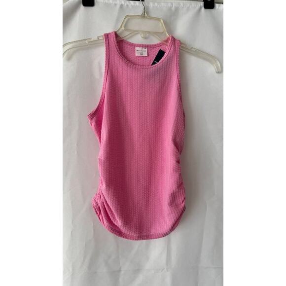 Abercrombie Kids Pink Ruched Tank Top NWT Size 11/12 Textured Ribbed - Picture 9 of 12